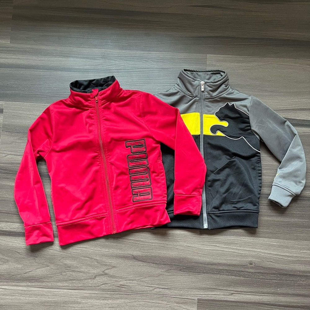 Puma Kids Red and Gray Track Jackets